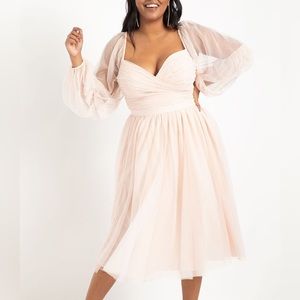 ELOQUII Tiered Puff Sleeve Dress (NWT) size 22